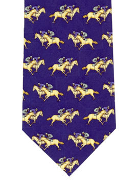 Racing horses on light navy