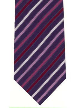 Stripes - red white lilac on navy