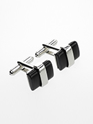 Black stone Cufflinks - TIE STUDIO