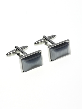 Grey Rectangle Stone Cufflinks