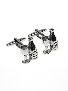 Wine Bottle & Glass Cufflinks