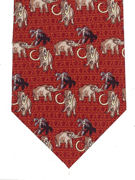 Mammoths Tie on a rustic red  - TIE STUDIO