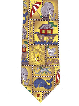 Noah's Ark on yellow Tie