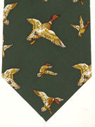 Mallards flying on green - TIE STUDIO