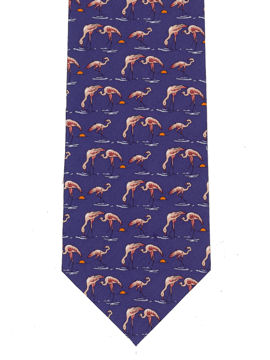 Flamingos on Navy Tie