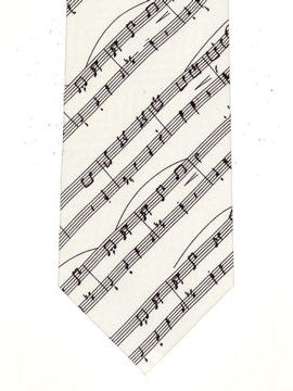 Music - manuscript on white silk