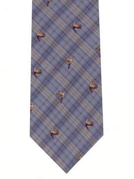 Mallards small on light blue tartan Tie