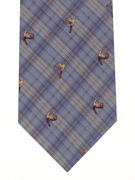 Mallards small on light blue tartan Tie - TIE STUDIO