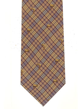 Mallards small on beige tartan Tie