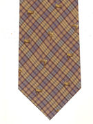 Mallards small on beige tartan Tie - TIE STUDIO