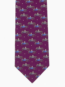 Vintage Cars on purple Tie