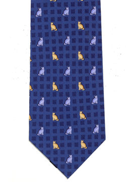 CATS - on blue squares silk 
May not reprint once all sold? 