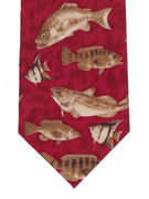 Sea Fish Tie -  Burgundy - TIE STUDIO