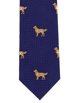 Labrador Dogs Tie on navy 