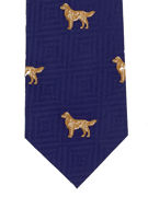 Labrador Dogs Tie on navy  - TIE STUDIO