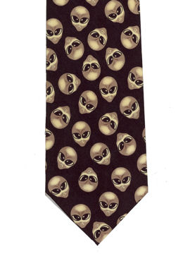 Aliens Heads Tie (Grey)