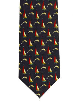 Sailing Boats and Dolphins Tie
