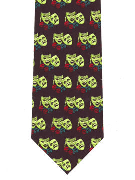 Theatre Masks Green Tie