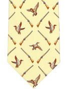 Shotguns with mallards flying on yellow - TIE STUDIO