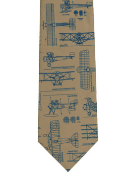 First World War Planes Tie on Khaki 
