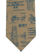 First World War Planes Tie on Khaki 
 - TIE STUDIO