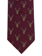 STAGS Head on Burgundy - TIE STUDIO