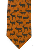 Stags on burnt orange  - TIE STUDIO