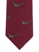 Pheasants on red - TIE STUDIO