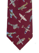 Spitfire on Burgundy Tie - TIE STUDIO