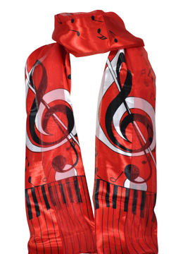 Musical Notes Piano Keyboard Satin Scarf