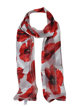 Poppy Scarf on Cream.
