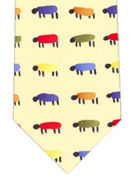 Sheep - Colourful sheep on yellow - TIE STUDIO