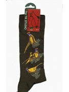 Pheasants on black socks - TIE STUDIO