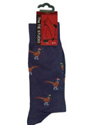 Pheasants socks on navy  - TIE STUDIO