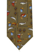Sold out - available on blue 
Fishing Tie on green - TIE STUDIO