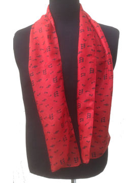 Music notes Scarf on red 